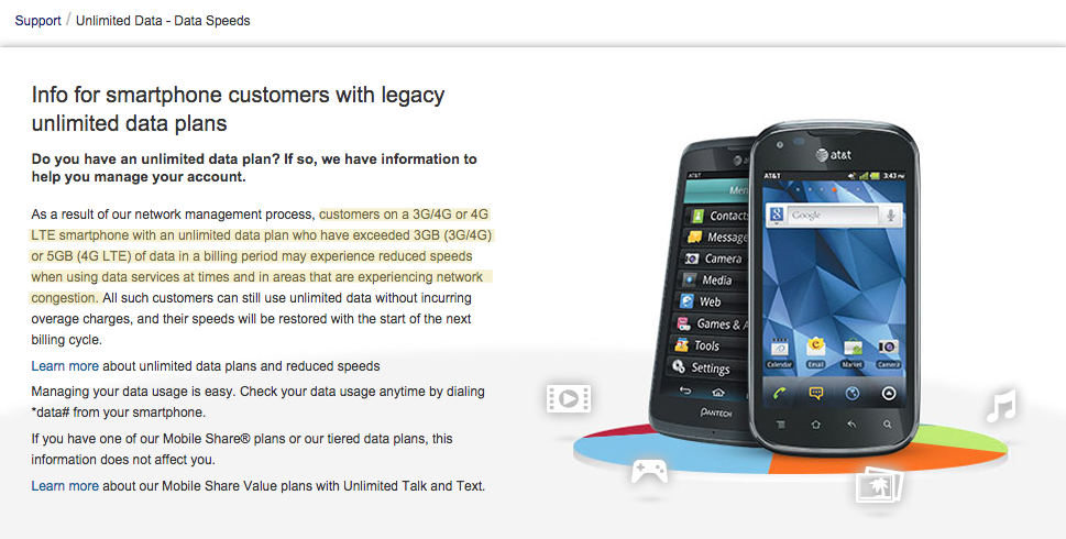 AT&T Throttling Info