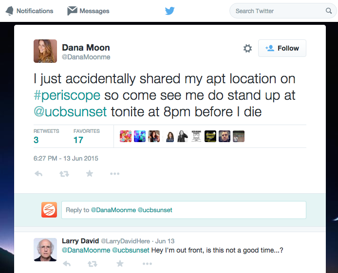 Dana Moon's Twitter feed